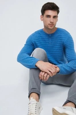 Zdjęcie produktu Medicine sweter bawełniany męski kolor turkusowy lekki
