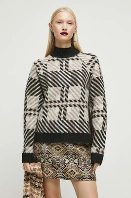 Zdjęcie produktu Medicine sweter damski kolor beżowy ciepły z półgolfem