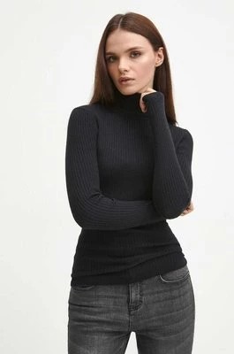 Zdjęcie produktu Medicine sweter damski kolor czarny lekki z golfem