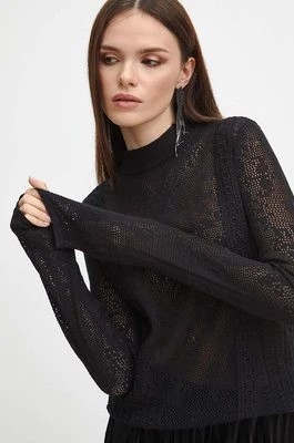 Zdjęcie produktu Medicine sweter damski kolor czarny lekki z półgolfem