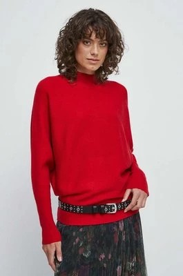 Zdjęcie produktu Medicine sweter damski kolor czerwony lekki z półgolfem