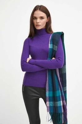 Zdjęcie produktu Medicine sweter damski kolor fioletowy lekki z golfem