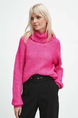 Zdjęcie produktu Medicine sweter damski kolor różowy ciepły z golfem