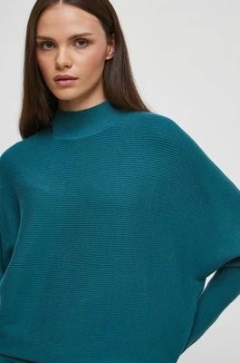 Zdjęcie produktu Medicine sweter damski kolor zielony lekki z półgolfem
