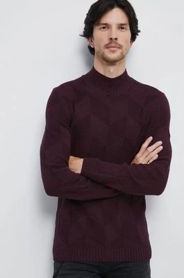 Zdjęcie produktu Medicine sweter męski kolor bordowy z półgolfem