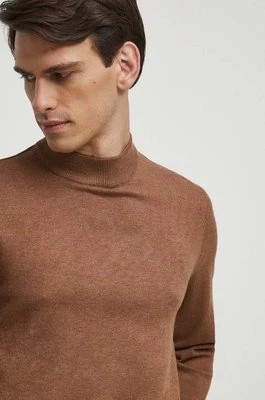 Zdjęcie produktu Medicine sweter męski kolor brązowy lekki z półgolfem