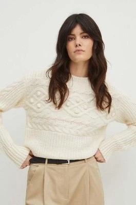 Zdjęcie produktu Medicine sweter z domieszką wełny damski kolor beżowy ciepły