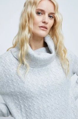 Zdjęcie produktu Medicine sweter z domieszką wełny damski kolor szary z golfem