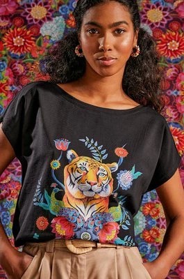 Zdjęcie produktu Medicine t-shirt bawełniany damski kolor czarny odkryte plecy