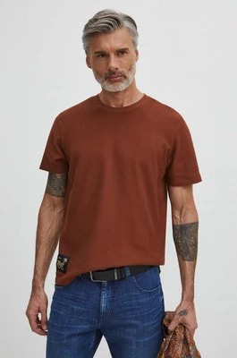 Zdjęcie produktu Medicine t-shirt bawełniany męski kolor brązowy z aplikacją