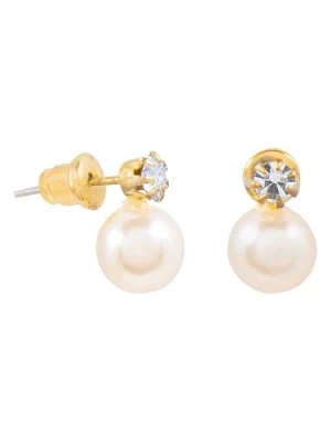 Zdjęcie produktu MENTHE À L'O Pozłacane kolczyki-wkrętki z kryształami i perłami rozmiar: onesize