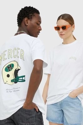 Zdjęcie produktu Mercer Amsterdam t-shirt bawełniany kolor biały z nadrukiem