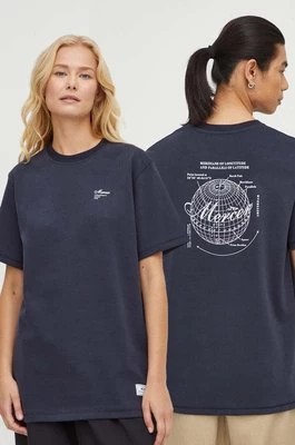 Zdjęcie produktu Mercer Amsterdam t-shirt bawełniany kolor granatowy z nadrukiem