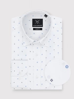Zdjęcie produktu Męska biała koszula w mikrowzór Pako Lorente