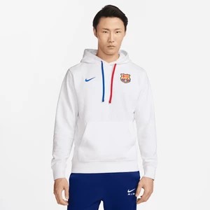 Zdjęcie produktu Męska bluza piłkarska z kapturem z dzianiny dresowej Nike FC Barcelona Club - Biel