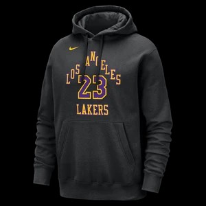 Zdjęcie produktu Męska bluza z kapturem Nike NBA LeBron James Los Angeles Lakers Club Fleece City Edition - Czerń