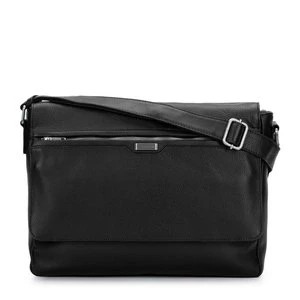 Zdjęcie produktu Męska torba na laptopa 11”/12” skórzana z kieszenią w klapie czarna Wittchen