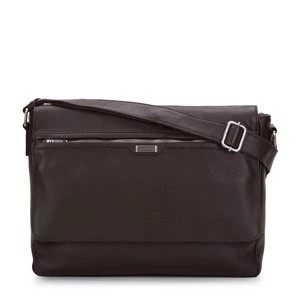 Zdjęcie produktu Męska torba na laptopa 11”/12” skórzana z kieszenią w klapie brązowa Wittchen