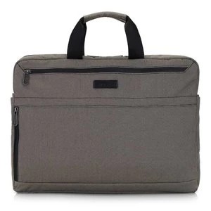 Zdjęcie produktu Męska torba na laptopa 17” z boczną kieszenią duża beżowo-czarna Wittchen