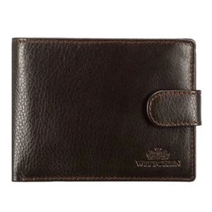 Zdjęcie produktu Męski portfel skórzany z przezroczystym panelem brązowy Wittchen