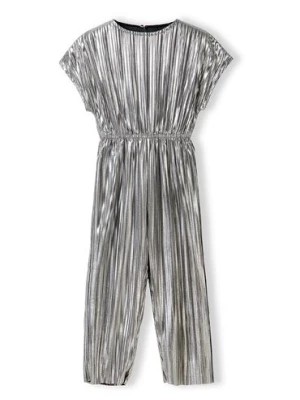 Zdjęcie produktu Metaliczny plisowany kombinezon długi dla małej dziewczynki - srebrny Minoti