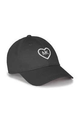 Zdjęcie produktu Michael Kors czapka bawełniana dziecięca kolor czarny z aplikacją
