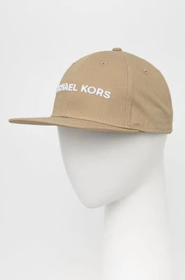 Zdjęcie produktu Michael Kors czapka CS2001C3CP kolor beżowy z aplikacją