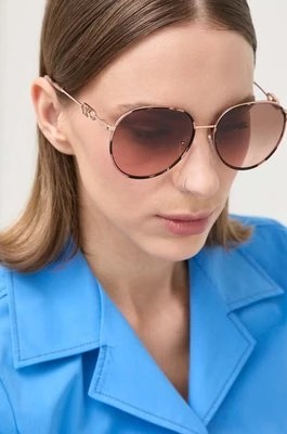 Zdjęcie produktu Michael Kors okulary przeciwsłoneczne EMPIRE damskie kolor brązowy 0MK1128J