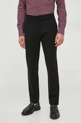 Zdjęcie produktu Michael Kors spodnie z domieszką wełny kolor czarny w fasonie chinos