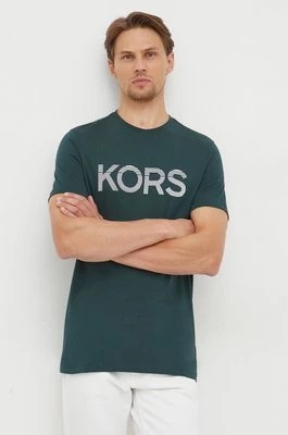 Zdjęcie produktu Michael Kors t-shirt bawełniany kolor zielony z nadrukiem