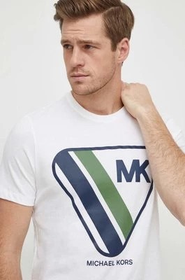 Zdjęcie produktu Michael Kors t-shirt bawełniany męski kolor biały z nadrukiem