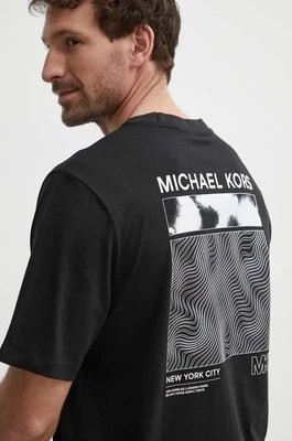 Zdjęcie produktu Michael Kors t-shirt bawełniany męski kolor czarny z nadrukiem