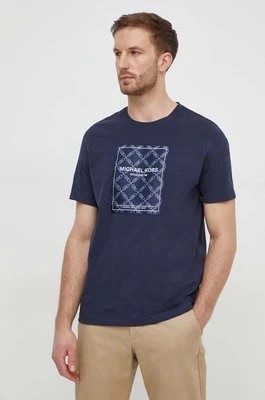 Zdjęcie produktu Michael Kors t-shirt bawełniany męski kolor granatowy z aplikacją