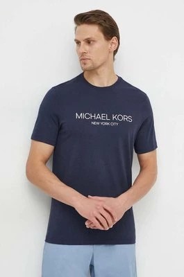 Zdjęcie produktu Michael Kors t-shirt bawełniany męski kolor granatowy z nadrukiem