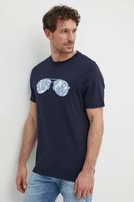 Zdjęcie produktu Michael Kors t-shirt bawełniany męski kolor granatowy z nadrukiem