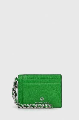 Zdjęcie produktu MICHAEL Michael Kors etui na karty skórzane damski kolor zielony