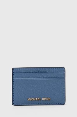 Zdjęcie produktu MICHAEL Michael Kors etui na karty skórzane kolor niebieski