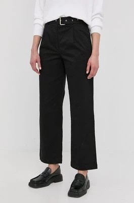 Zdjęcie produktu MICHAEL Michael Kors spodnie MS230AD3X6 damskie kolor czarny szerokie high waist