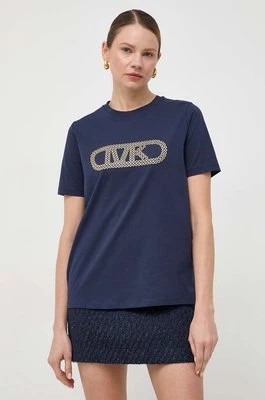 Zdjęcie produktu MICHAEL Michael Kors t-shirt bawełniany damski kolor granatowy