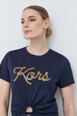 Zdjęcie produktu MICHAEL Michael Kors t-shirt bawełniany kolor granatowy