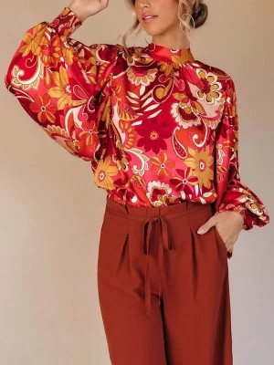 Zdjęcie produktu Milan Kiss Bluzka w kolorze czerwono-pomarańczowym ze wzorem rozmiar: S