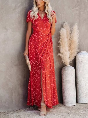 Zdjęcie produktu Milan Kiss Sukienka w kolorze czerwonym ze wzorem rozmiar: S