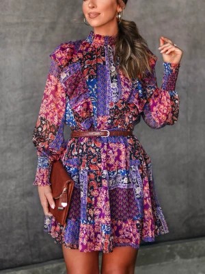 Zdjęcie produktu Milan Kiss Sukienka w kolorze fioletowo-różowo-niebieskim rozmiar: S