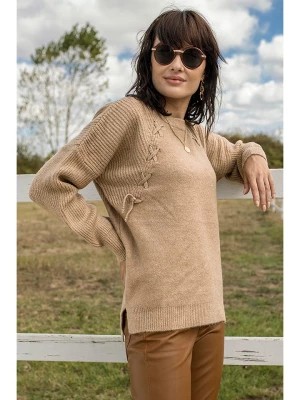 Zdjęcie produktu Milan Kiss Sweter w kolorze beżowym rozmiar: M