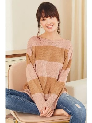 Zdjęcie produktu Milan Kiss Sweter w kolorze różowo-brązowym rozmiar: XL