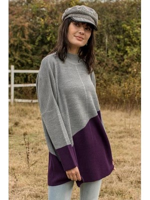 Zdjęcie produktu Milan Kiss Sweter w kolorze szaro-fioletowym rozmiar: M