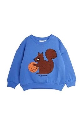 Zdjęcie produktu Mini Rodini bluza bawełniana dziecięca Squirrel kolor niebieski z aplikacją