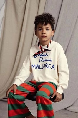 Zdjęcie produktu Mini Rodini bluza bawełniana dziecięca Mallorca kolor beżowy z nadrukiem