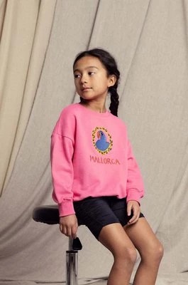 Zdjęcie produktu Mini Rodini bluza bawełniana dziecięca Parrot kolor różowy z nadrukiem