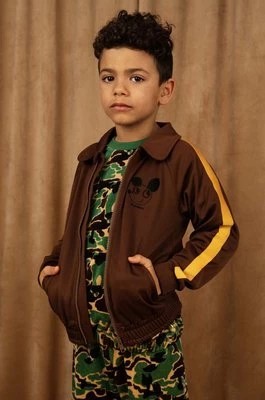 Zdjęcie produktu Mini Rodini bluza dziecięca kolor brązowy z nadrukiem